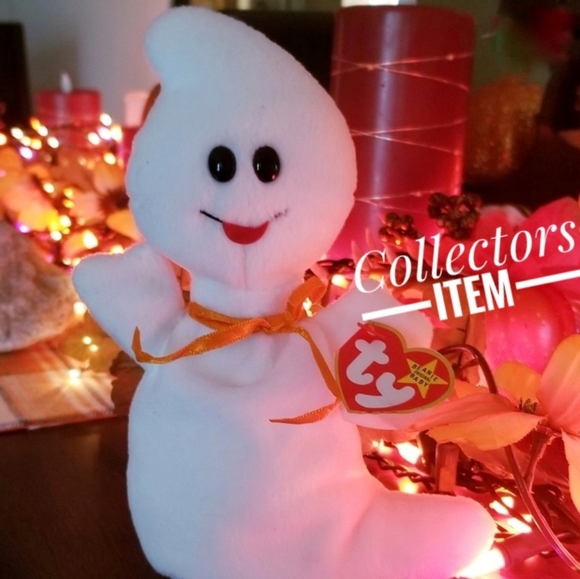 Ty Spooky The Ghost Plush Beanie Baby 1995 Vintage TAG ERRORS - Picture 1 of 15